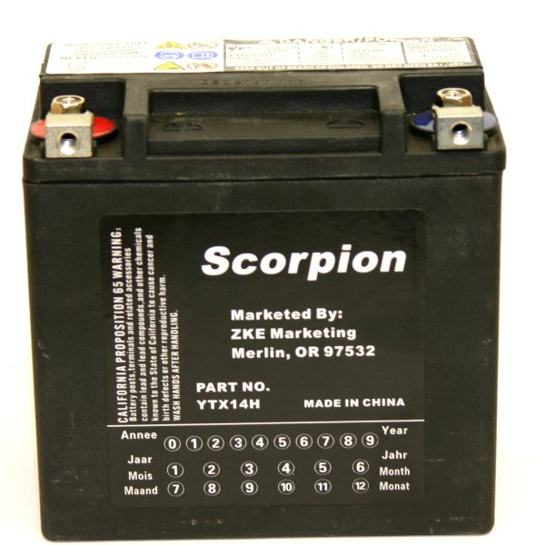 YTX14H Scorpion Harley Davidson #65948-00 12 Volt Battery YTX14H Scorpion Harley Davidson #65948-00 12 Volt Battery