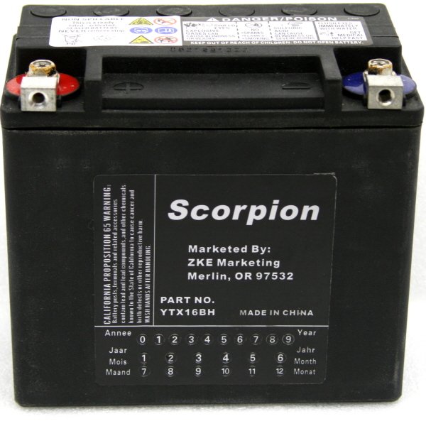YTX16BH Scorpion Harley Davidson #65948-00 12 Volt Battery YTX16BH Scorpion Harley Davidson #65948-00 12 Volt Battery