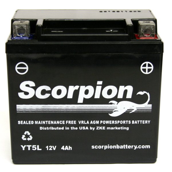 YT5L-BS Scorpion 12 Volt Powersport Battery YT5L-BS Scorpion 12 Volt Powersport Battery