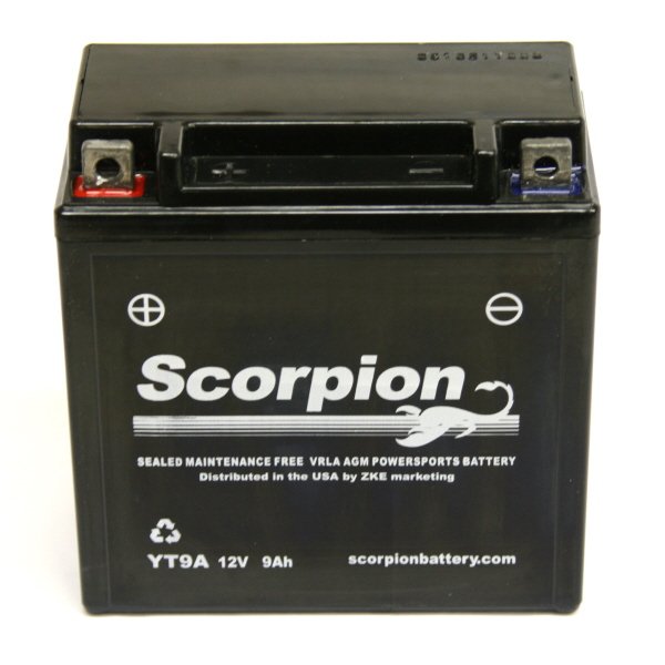 YT9A Scorpion 12 Volt Powersport Battery YT9A Scorpion 12 Volt Powersport Battery